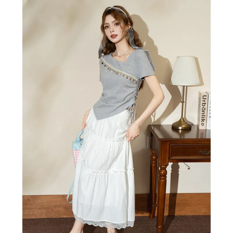 FAWENXIANGZI Skirt Set Loose Fit Women's 2 Pack-0