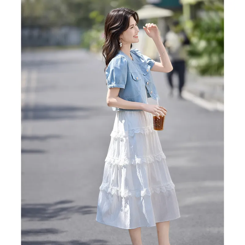 Still quiet Two Piece Skirt Sets Women's-4