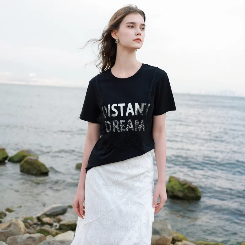 3COLOUR T Shirts Women's Classic Black-5