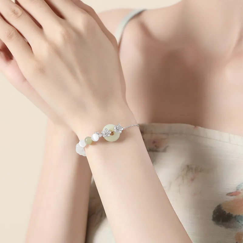 Royal Heaven's Choice Bracelets Pale Greenish White Jade Unisex-1