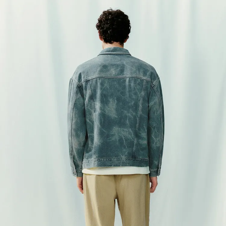 URBAN REVIVO Denim Jackets Men Light Blue-4