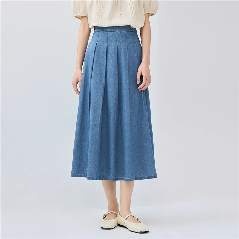 UNIQLO Denim Long Skirt Women's-5