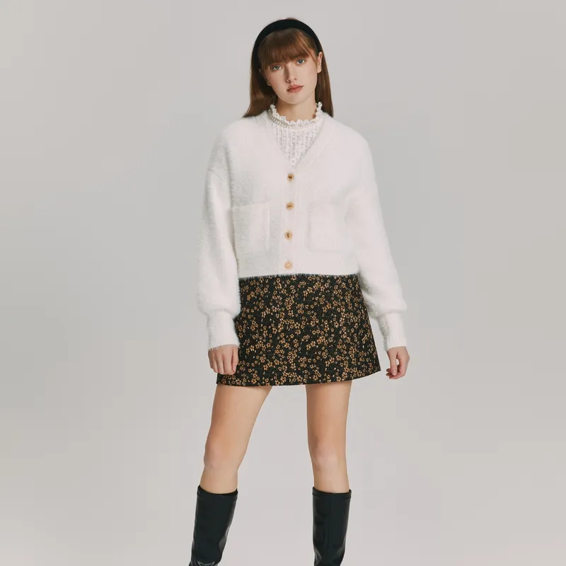 E.land Casual Short Skirts Women's Brown-4