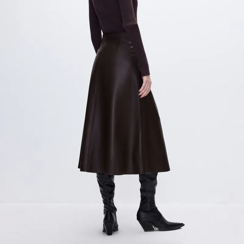 ONLY Denim Long Skirts Women's E16 Dark Reddish Purple-4