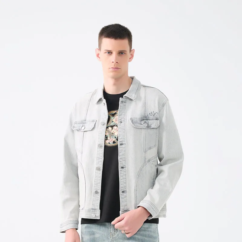 DAVID NAMAN Jackets Men Light Gray-6