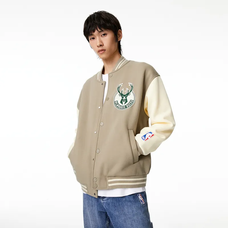 JACK JONES· x NBA Bucks Team Spring Fall Jacket Men's Khaki-4