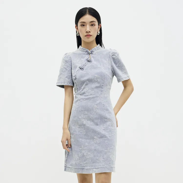 SHUIYUNJIAN Short Sleeved Dress Women's-2