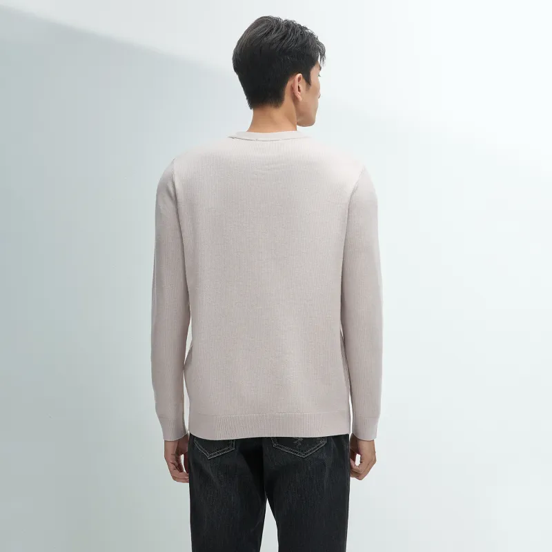 HLA Base Round Neck Long Sleeved Knitwear Men's-3