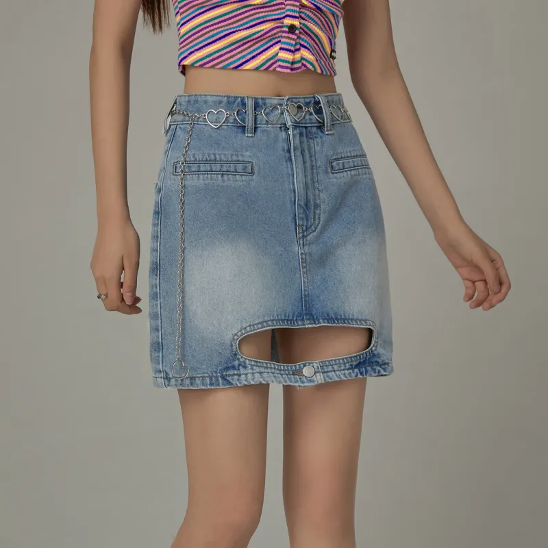 CHUU Denim Short Skirts Women's Denim Blue-2