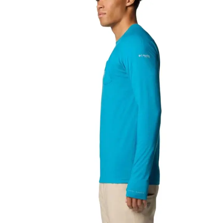 Columbia PFG Uncharted Neps Omni-Shade Omni-Wick T-Shirt Men's Blue Echo-3