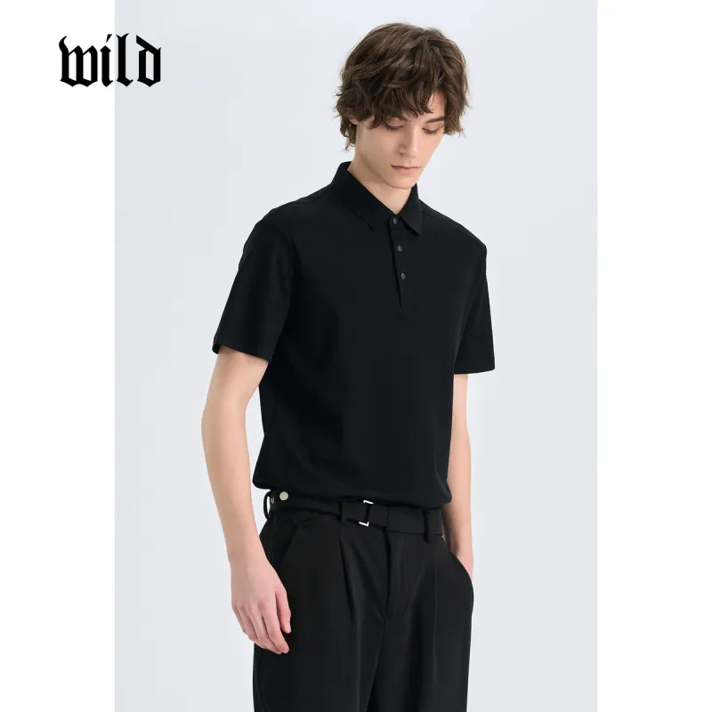 WILD LEADER Polo Shirts Men Mysterious Black[TW5118277H]-2