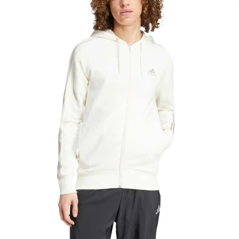 Adidas Essentials French Terry 3 Stripes Full Zip Hoodie-1