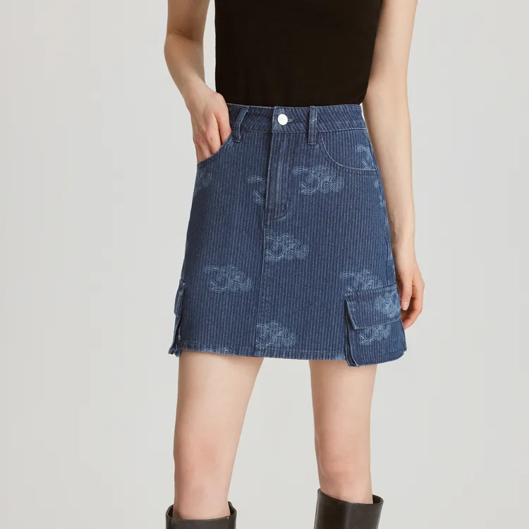 ELLE Casual Short Skirts Women's Blue-1