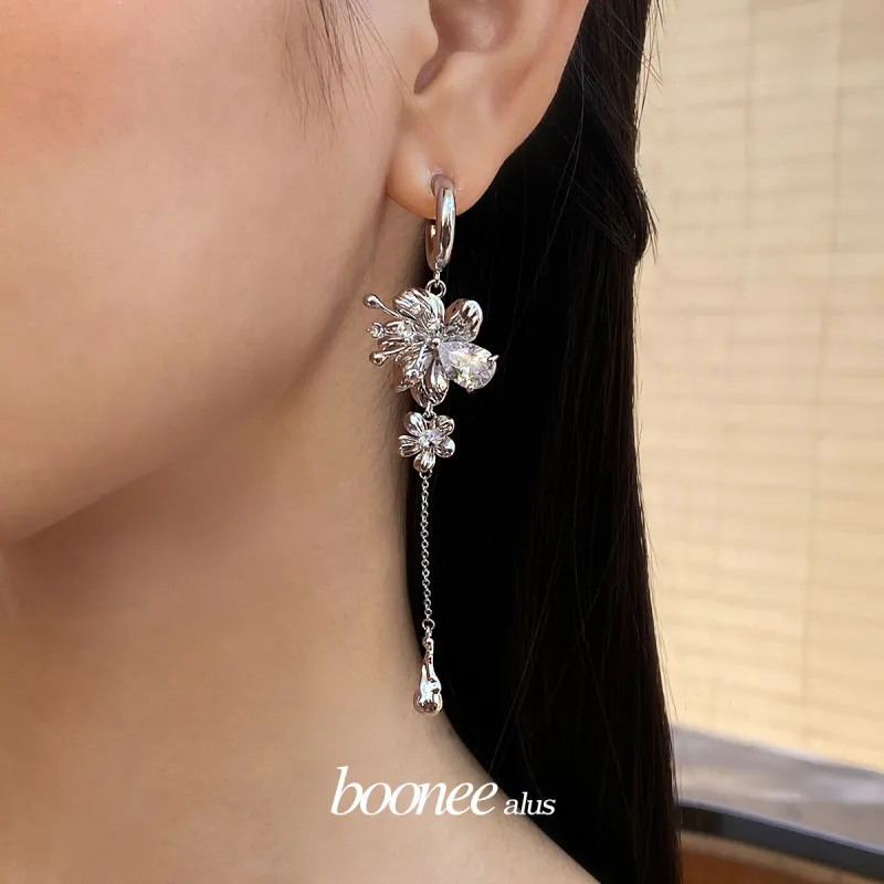 BOONEE ALUS White Gold Plated Copper Earrings Women's-2
