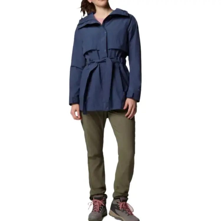 Columbia Long Valley Trench Coat Women's Blue-4