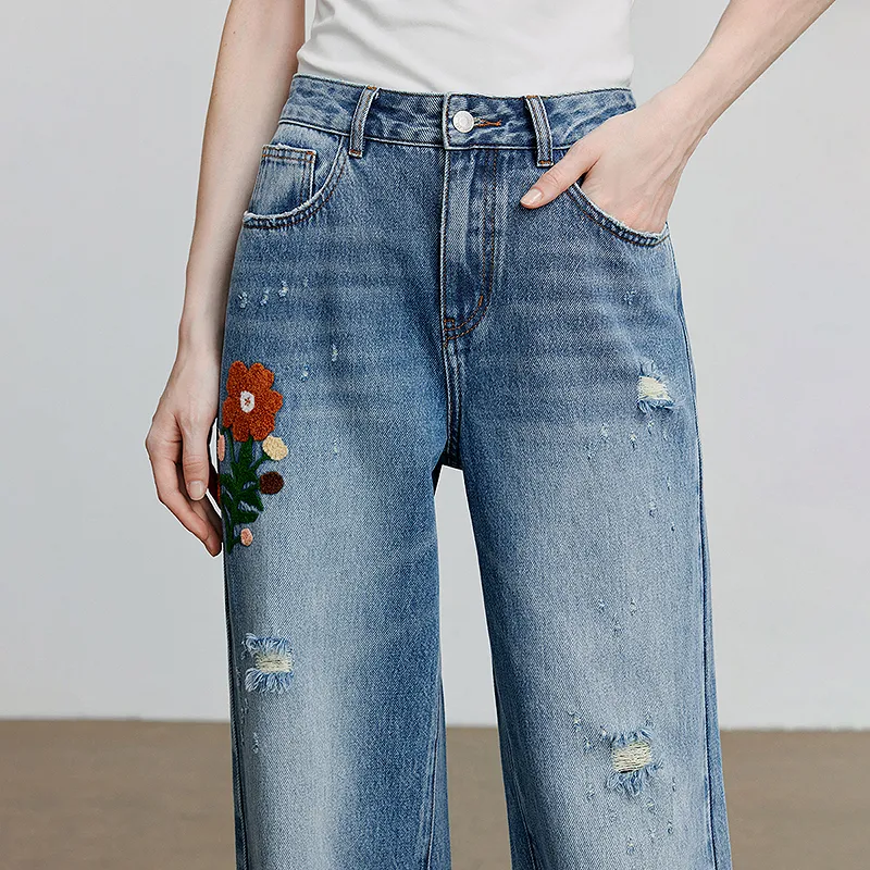 Initial language Jeans Women's Soft Wave Blue-4