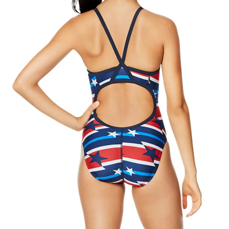 Speedo Star Lane Flyback One piece Swimsuit Women's-1