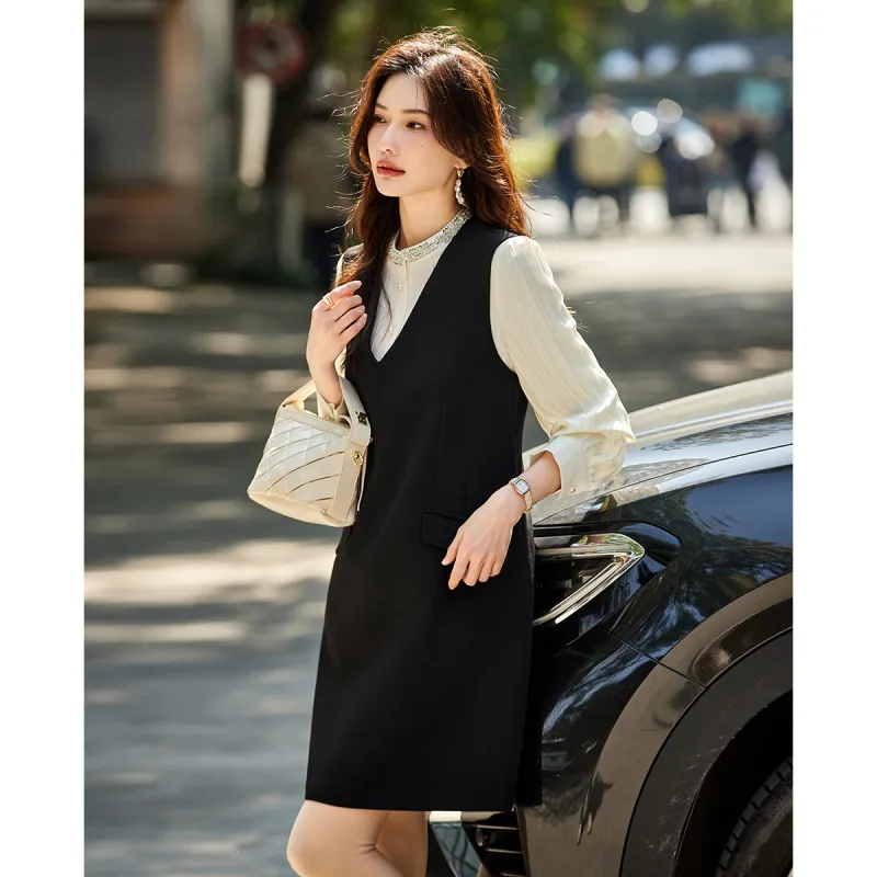 TERRE BLEUE Spring, Fall Sleeveless Dress Women's Black-5