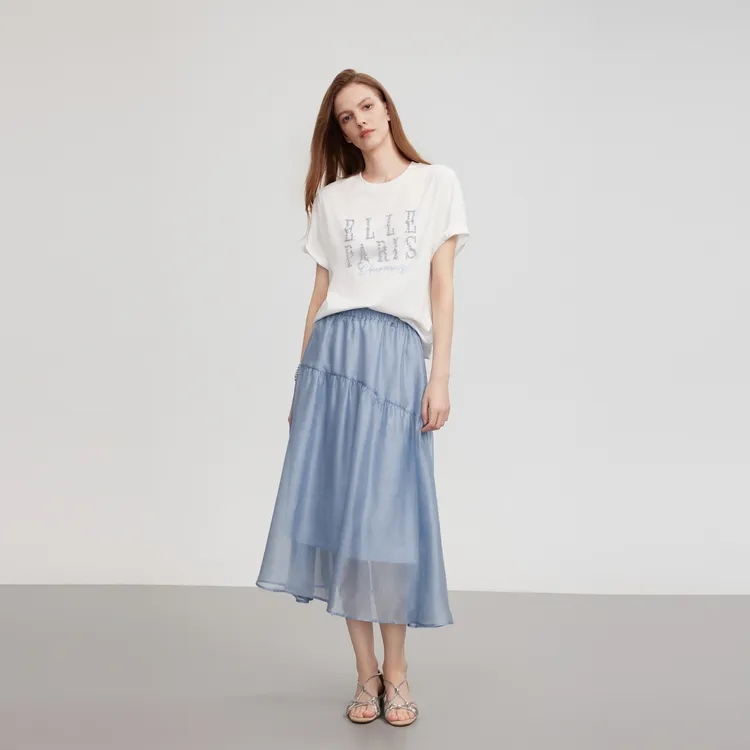 ELLE T Shirts Women's White-3