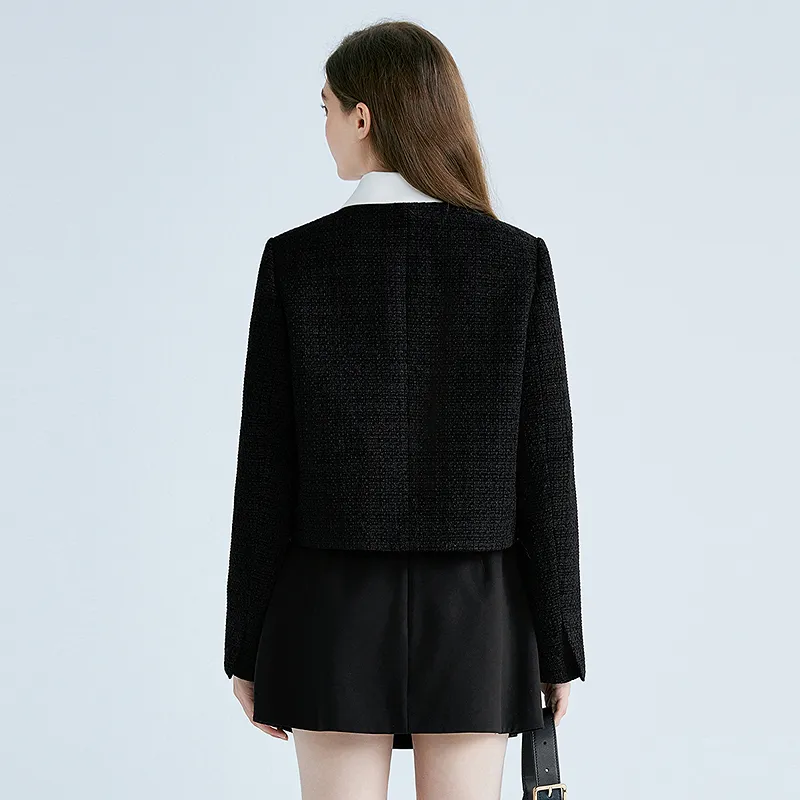 LEDIN Cropped Coat Women's Raven-6