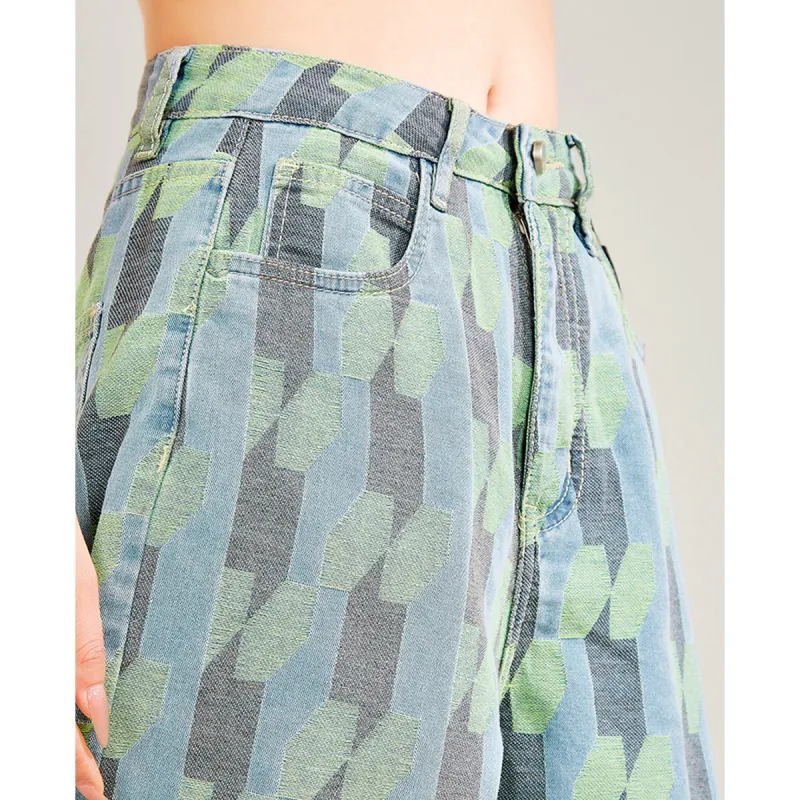 MUGUOGUOMU Denim Shorts Women's Denim Blue-3