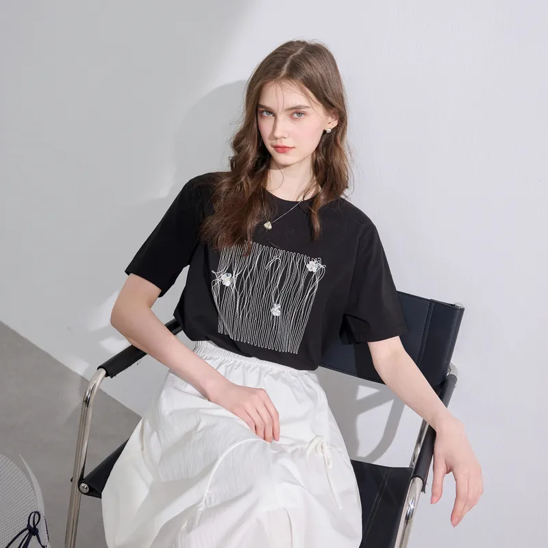 3COLOUR T Shirt Women's Classic Black-6
