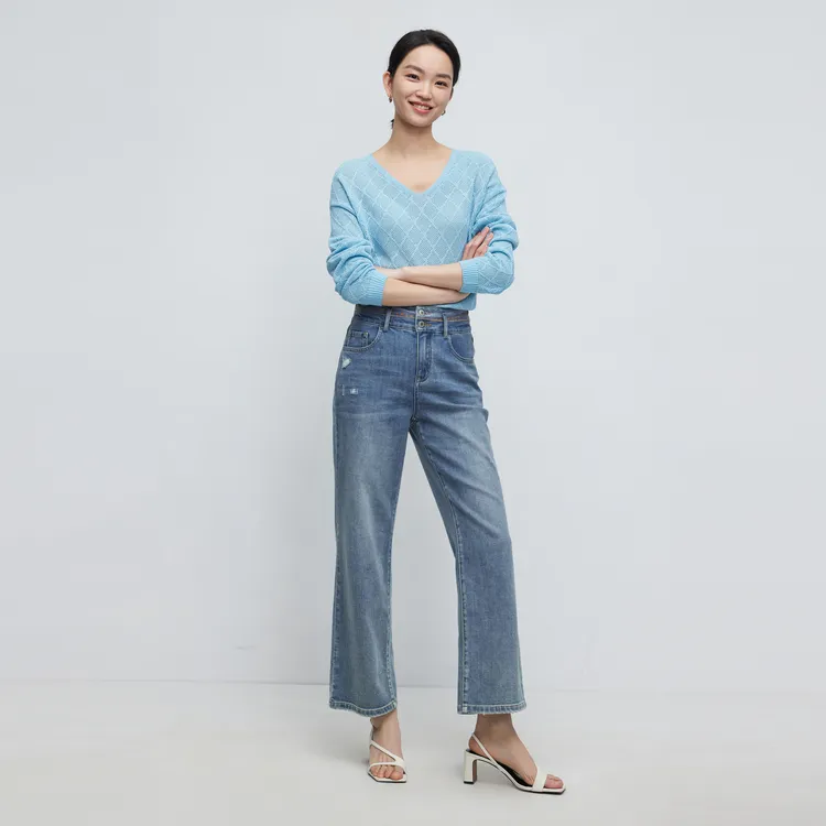 SHUIYUNJIAN Jeans Women's Denim Blue-4
