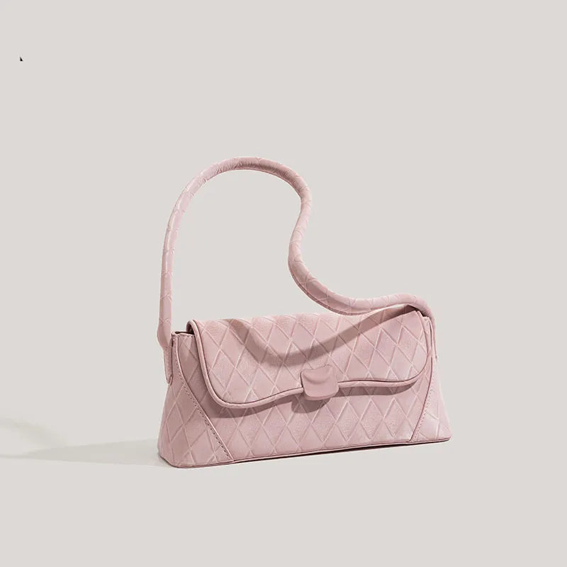 NATTY PU Underarm Shoulder Bag Women's Pink/Ecru-3