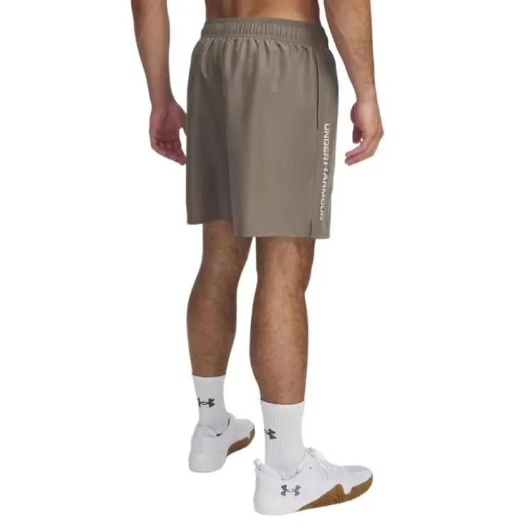 Under Armour TechWOVEN Collection Wordmark Sports Shorts Men's Taupe-1