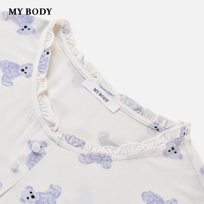 MY BODY Nightgown Women's Milk Blue-1