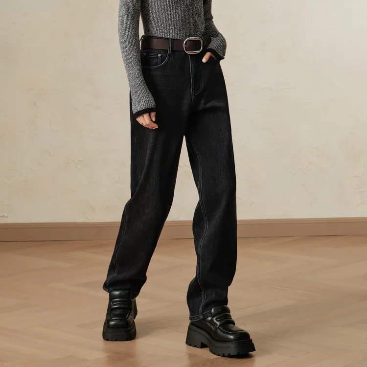JZ. ANNAKRO Jeans Women's Plain Black-5