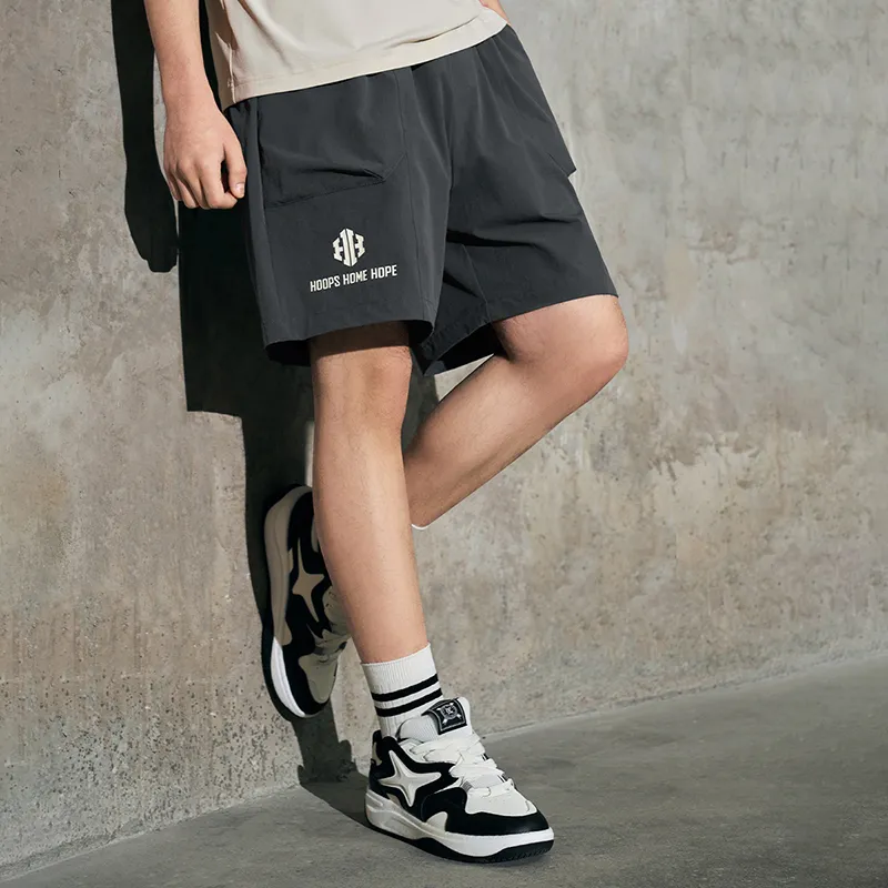 XTEP Casual Shorts Men's Ox Horn Gray-4