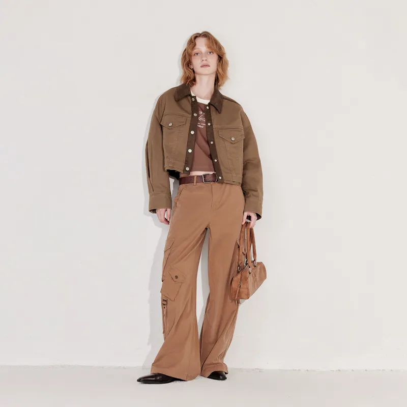 ONLY Cropped Coats Women's Rain Drum Brown-2