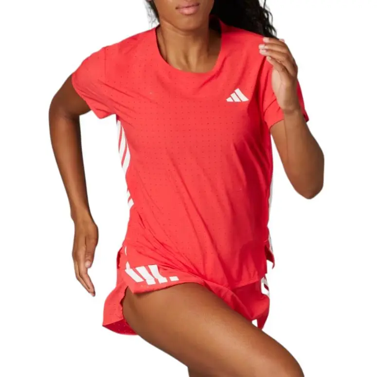 Adidas SS25 Regular T Shirt Women's Semi Transparent Red-3