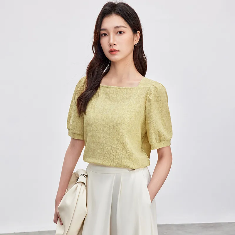 SENTUBILA Puff Sleeve T Shirt Women's-29