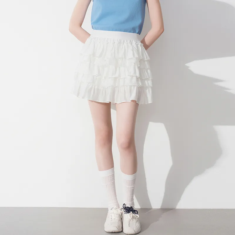 LEDIN Casual Short Skirts Women's Bright White-2
