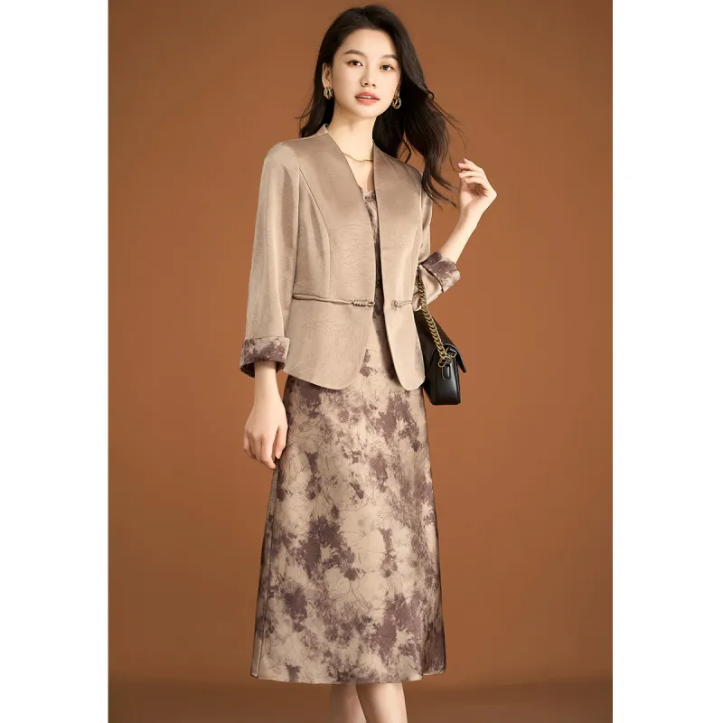 Mylan Long Sleeved Dress Women's Coffee-4