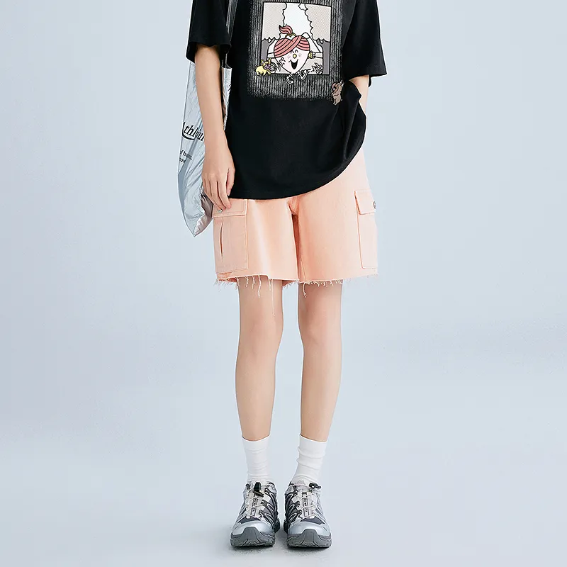 LEDIN Denim Shorts Women's Salmon Pink-6