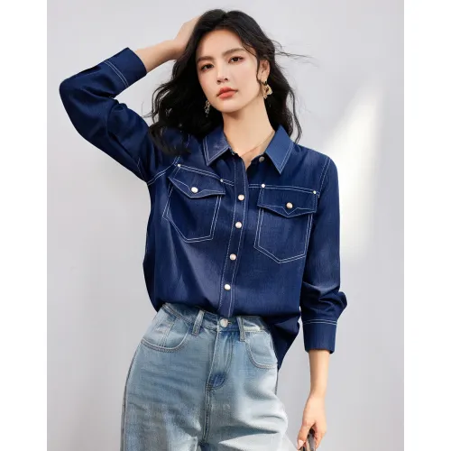 Love Elaine Shirts Women's Blue