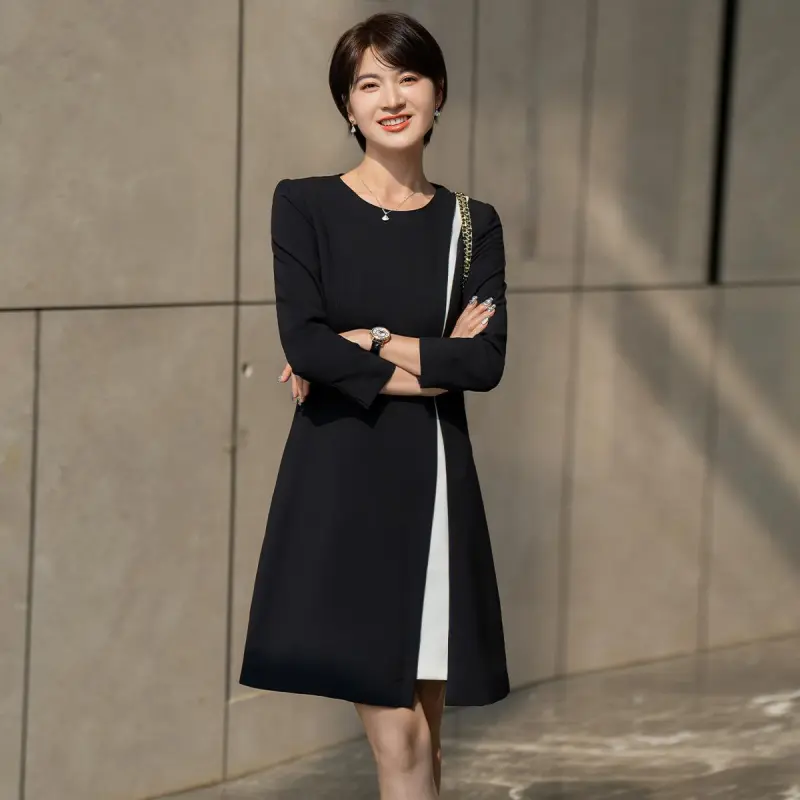 ONE SHALLOW Long Sleeved Dresses Women's Black-3
