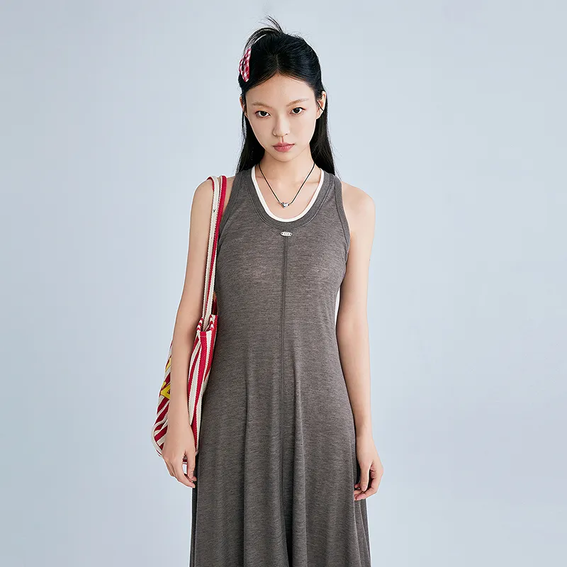 LEDIN Sleeveless Dresses Women's Tin Gray-3