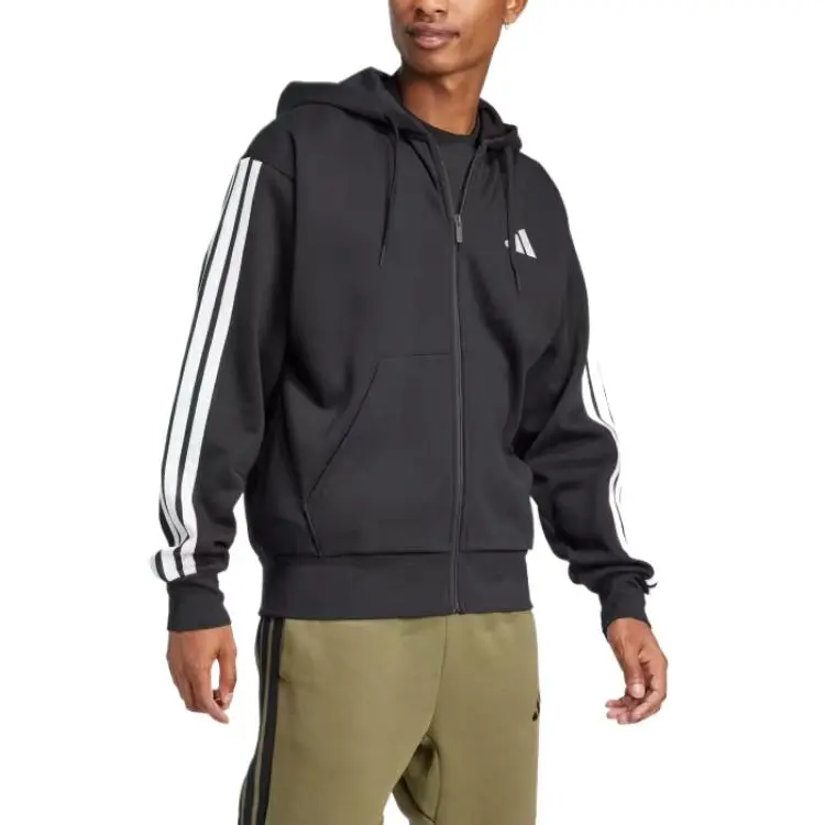 Adidas Free Shipping With AdiClub Essentials 3 Stripes Fleece Hoodie-2