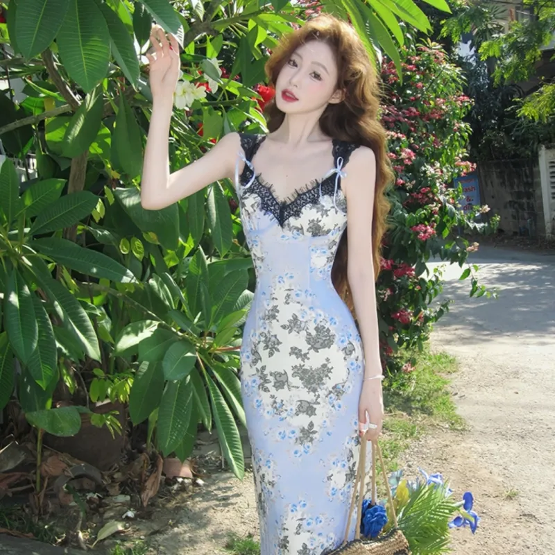 BEAUTIFUL CONFESSION Slip Dress Women's Blue-5