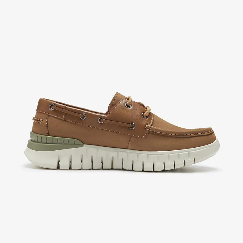 LE SAUNDA Boat Shoes Men Light Gray GYN/Khaki CMN-5