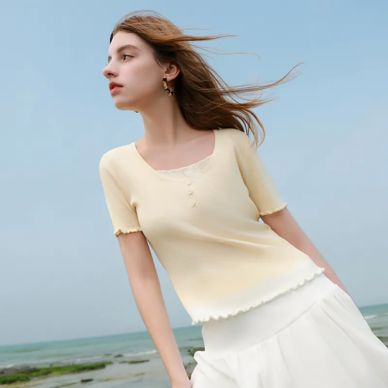 3COLOUR Knitwear Women's Yellow Cream-5