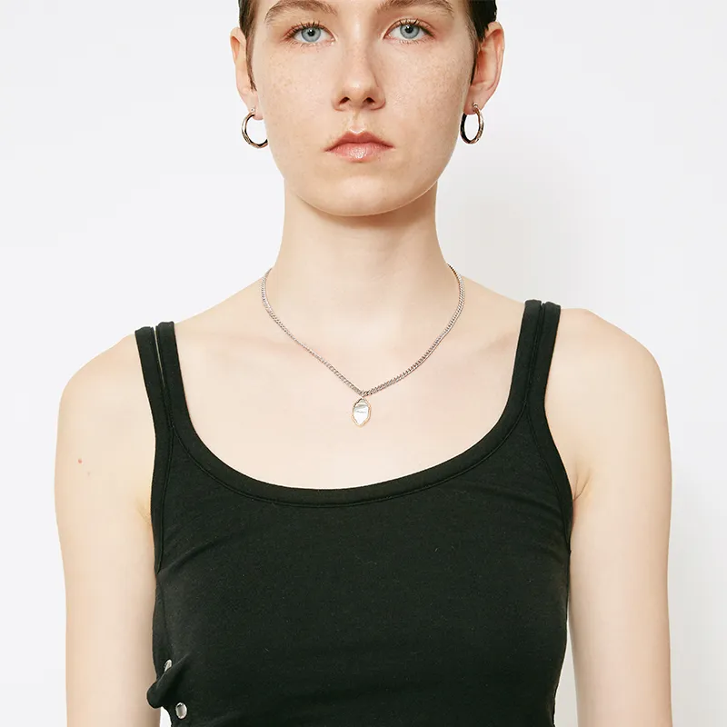 AHLOOPS 18K Gold Plated Copper Necklaces Unisex Gold-1