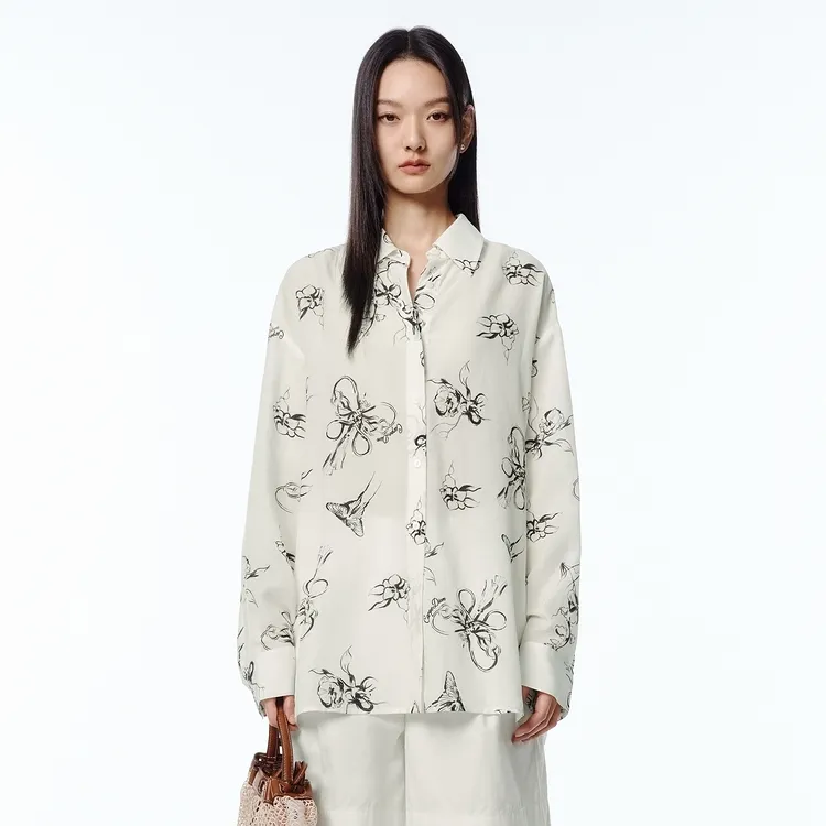 PEACEBIRD Shirts Women's Beige-2