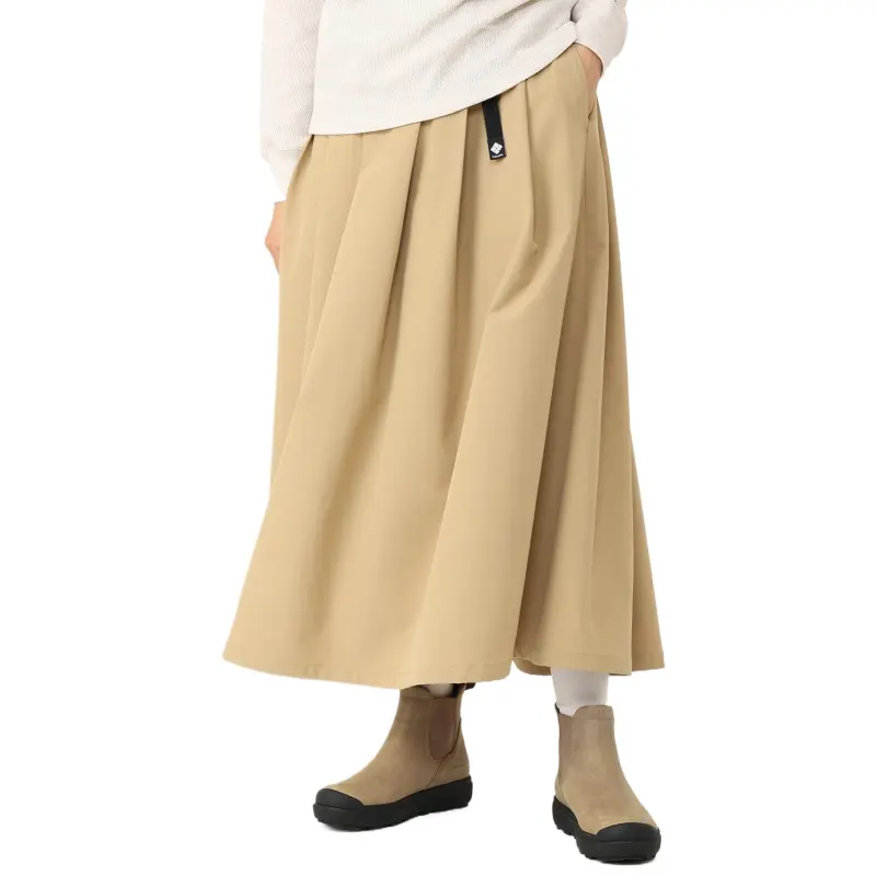 Columbia W Crystal Bend Omni Shield Casual Long Skirt Women's Beach Light Brown-2
