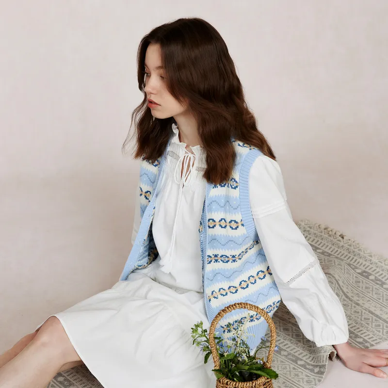 E.land Long Sleeved Dress Women's Ivory White-3