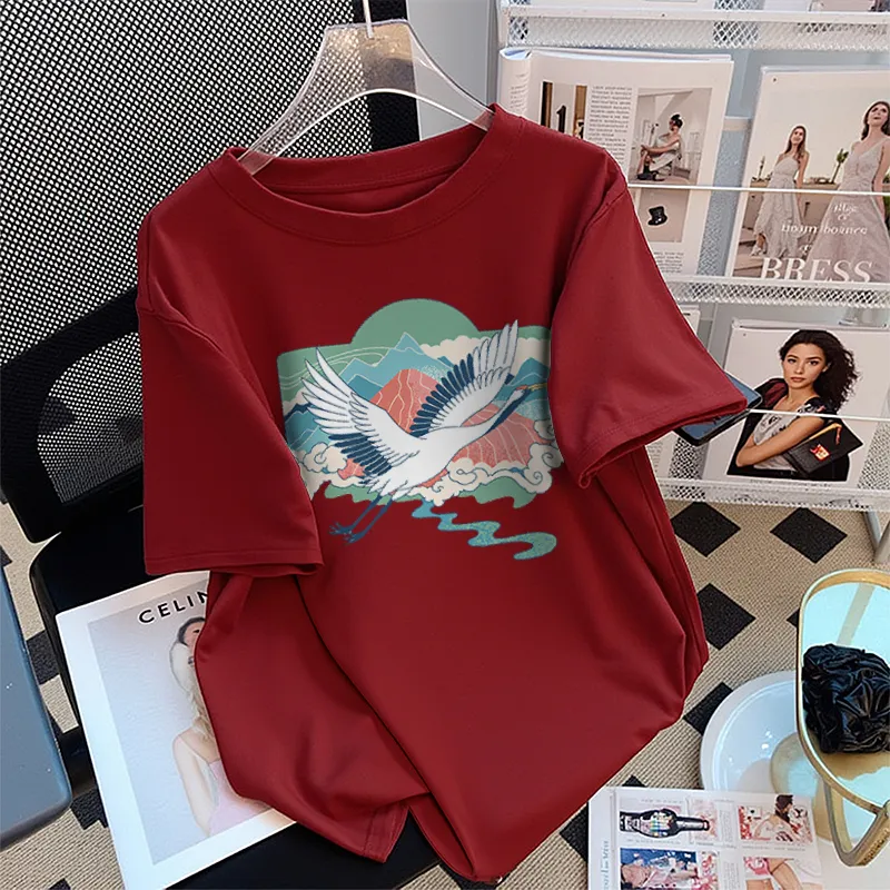 FAIRWHALE Drop Shoulder Sleeve T Shirt Women's-8
